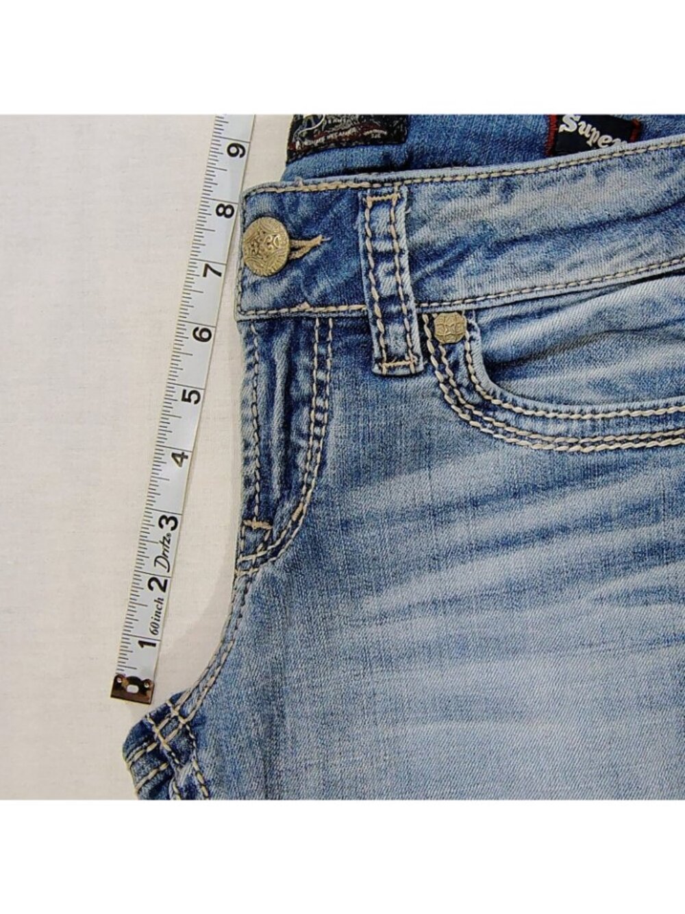 Silver Jeans Suki Womens W28 L31 Western Slim Boot Pants Light Wash Denim Blue - Picture 13 of 16